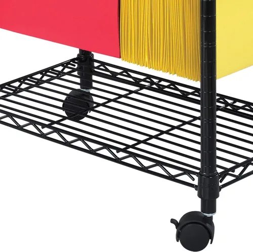 Vista 3 de Safco Carro rodante, se adapta a carpetas colgantes de tamaño carta y legal, almacenamiento de archivos móvil, acero, negro
