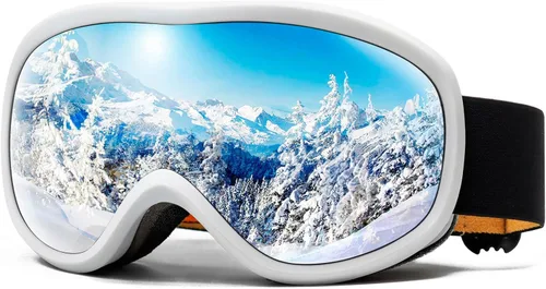 Vista 10 de AVV OTG – Gafas de esquí para hombres y mujeres con lente de doble capa antivaho, UV400, gafas de nieve para snowboard, moto de nieve y patinaje