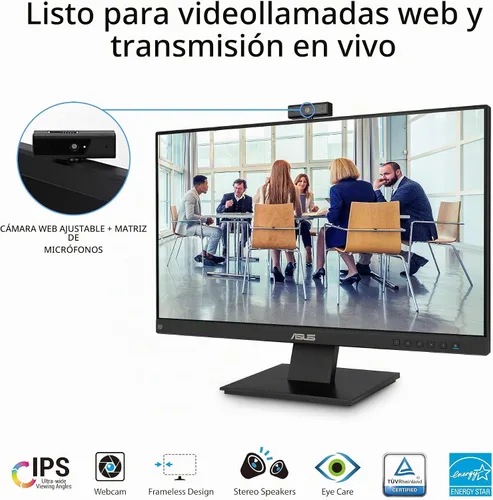 Vista 2 de ASUS BE24EQK - Monitor de computadora de 24 pulgadas, 1080P, cámara web