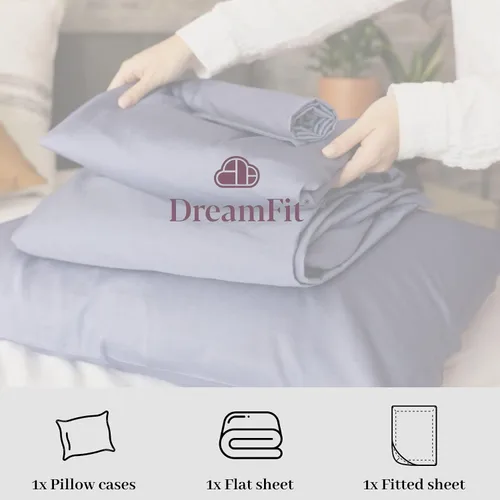 Vista 6 de DreamFit bamboo 5 sábanas cómodas premium (línea 2015), Rayón derivado del bambú, Azul, gemelo