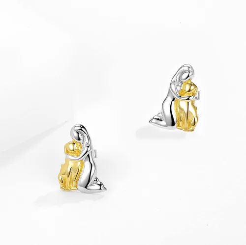 Vista 4 de AxolotlFoxPandaUnicornHorseDog Earrings 925 Sterling Silver Hypoallergenic Animal Stud Earrings Jewelry Gifts for Girls Kids Women