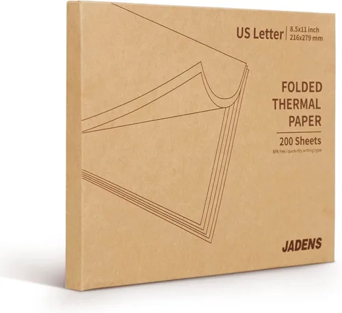 Vista 8 de JADENS Papel de impresora térmica de secado rápido tamaño carta de EE.UU. 8.5''x11'', 4 rollos, compatible con impresora portátil Gloryang & JADENS
