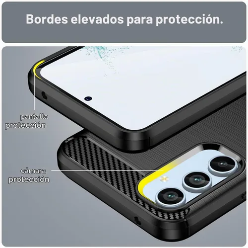 Vista 5 de Osophter Funda para Samsung Galaxy A54 5G, Samsung A54 5G Funda de absorción de golpes Flexible TPU Caucho Protector de teléfono celular (negro)