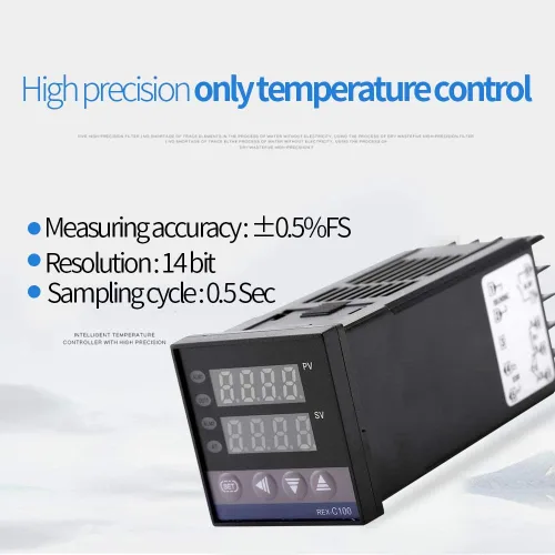 Vista 8 de Kit de controlador de temperatura PID LED REX-C100 con 40A SSR K Tipo Sensor de sonda AC 110V-240V 32.0 °F~2,372.0 °F Función de alarma para equipos