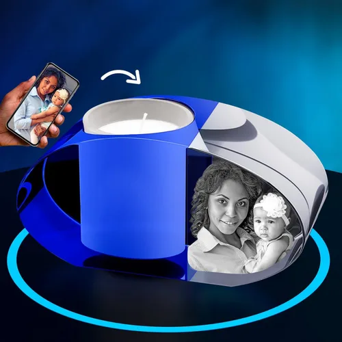 Vista 10 de ArtPix 3D Portavelas de fotos de cristal, regalos personalizados para mujeres, hombres, esposa, marido, mamá, grandes regalos personalizados con tu