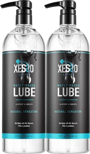 Vista 12 de XESSO Lubricante a base de agua de 8.3 onzas líquidas, totalmente natural e hipoalergénico sin glicerina ni parabenos, pH equilibrado, gel de masaje