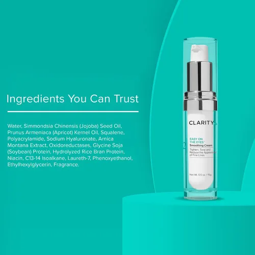 Vista 8 de ClarityRx Easy On The Eyes Crema suavizante para los ojos, tratamiento natural antienvejecimiento para debajo de los ojos con ácido hialurónico