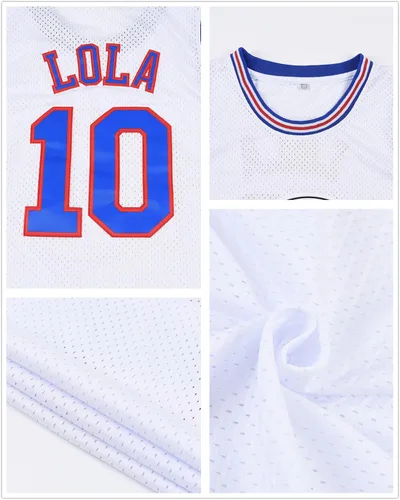 Vista 5 de Lola Jersey #10 Cosplay Movie Jerseys para fiesta de hip hop de los años 90 para hombresmujeres camiseta de baloncesto