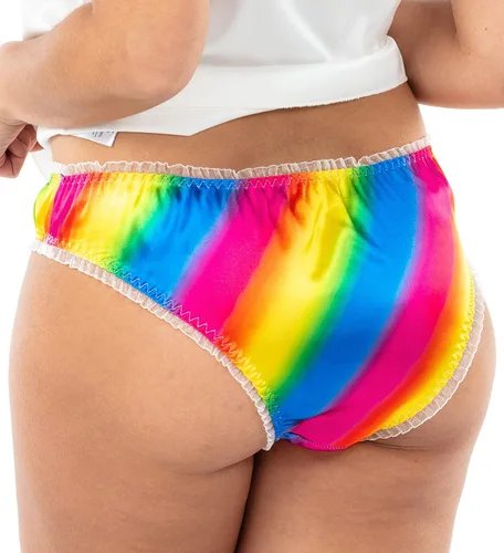 Vista 3 de Satini Braguitas de lencería Tanga para mujer, braguitas de satén