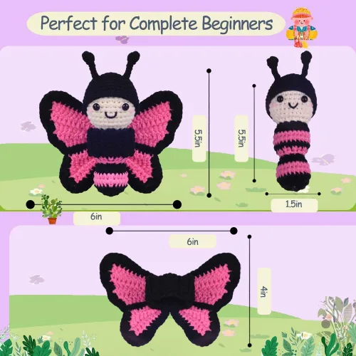 Vista 3 de Kit de ganchillo para principiantes, kit de ganchillo con tutoriales en video paso a paso, kit de ganchillo para principiantes para adultos, kit