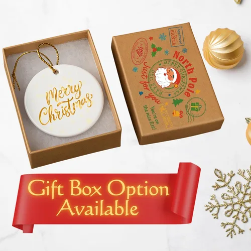 Vista 4 de Adorno personalizado para la primera Navidad del bebé 2025, recuerdo redondo de cerámica con nombre personalizado, decoración de árbol de Navidad
