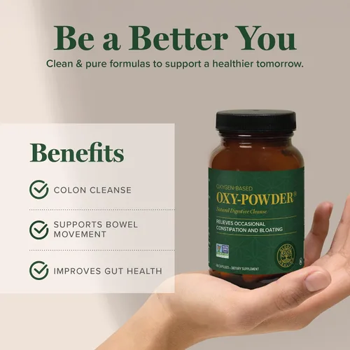 Vista 4 de Global Healing Oxy-Powder Limpieza de Colon, Alivio del Estreñimiento para Mujeres y Hombres, Limpiador de Colon de Óxido de Magnesio