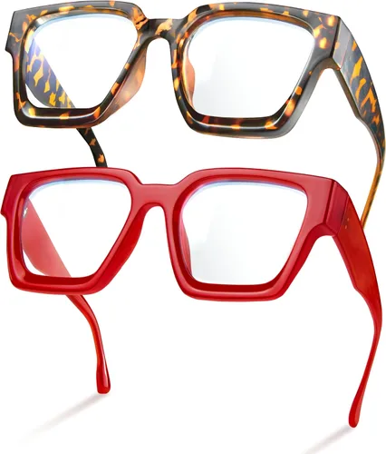 Vista 23 de livho Marco de gafas de gran tamaño para mujer y hombre, lentes rectangulares de moda para computadora, marco elegante *Tortuga de coco