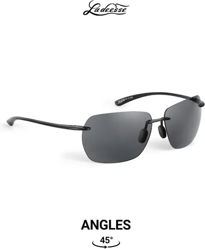 Vista 3 de LADEESSE Sunglasses Men - Rimless Square Polarized Sunglasses - Lightweight TR90 Frame Sun Glasses with UV Protection