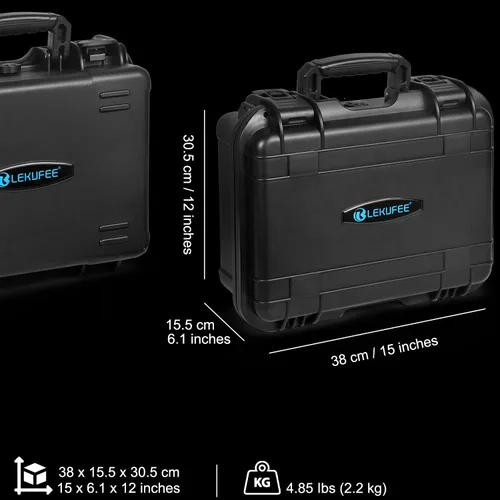 Vista 4 de Lekufee Funda rígida impermeable para DJI RS 3 Mini, estabilizador de cardán, micrófono 3/2/mini (2 TX + 1 RX), y más accesorios (solo funda)