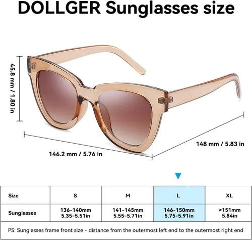 Vista 5 de Dollger Gafas de sol retro de ojo de gato para mujer y hombre, estilo vintage, cuadrado, tortuga, concha, moda