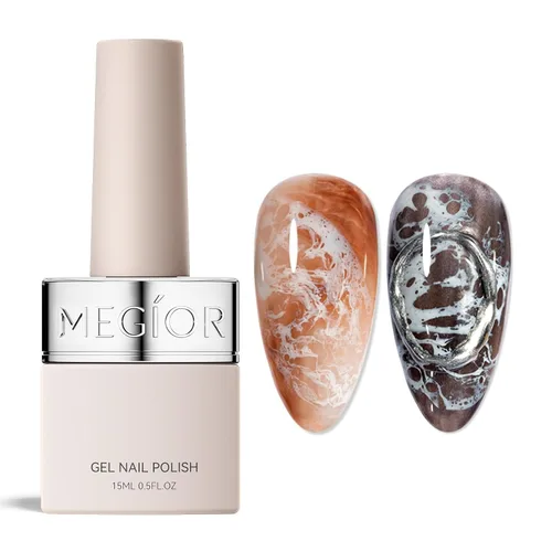 Vista 92 de MEGIOR Esmalte de uñas de gel libre de TPO, 0.5 onzas líquidas, base de gel transparente para remojar la lámpara de uñas LED, capa base de larga