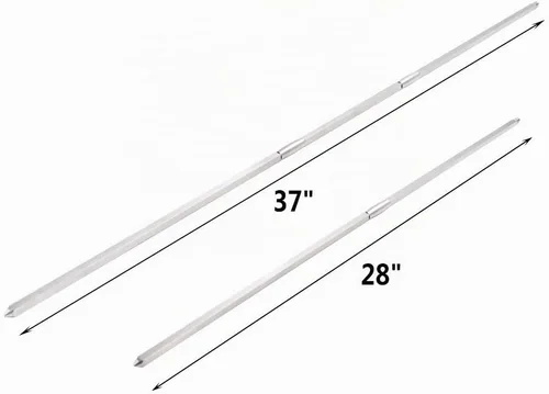 Vista 2 de only fire - Barra de asador de acero inoxidable cuadrado universal 304 de 28-37 x 5/16 pulgadas