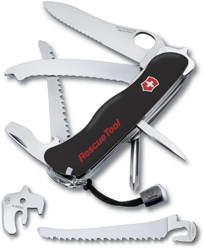 Vista 7 de Victorinox Swiss Army, herramienta de rescate, navaja de bolsillo con funda Negro
