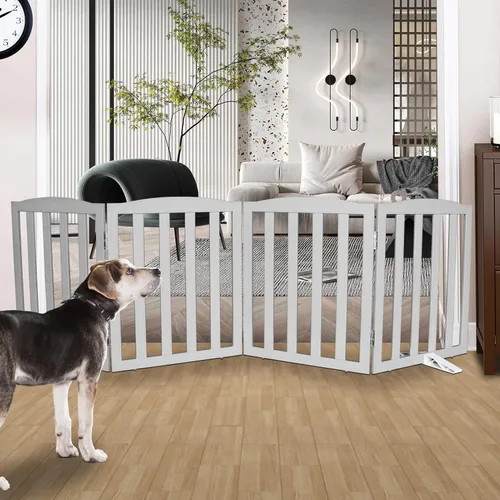 Vista 38 de Puerta Independiente para Perros para Interiores, Puerta para Perros Plegable, Puertas para Mascotas para Entradas, Escaleras o Pasillos, Puerta