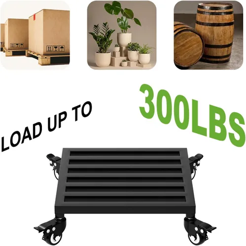 Vista 6 de Zhongma Paquete de 2 cajas cuadradas de 12 x 12 x 3.5 pulgadas de alto con ruedas, totalmente montado, construcción resistente, capacidad de 300