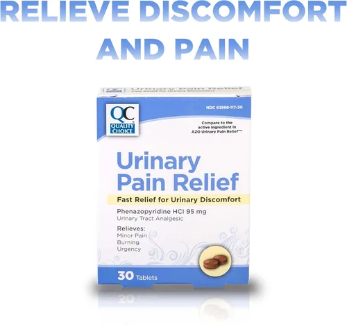 Vista 4 de Quality Choice Alivio del dolor urinario de acción rápida, clorhidrato de fenazopiridina 95 mg, alivia el dolor de las infecciones urinarias, ardor