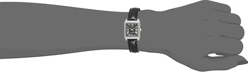 Vista 4 de Casio LTP-V007L-1B - Reloj de vestir rectangular de cuero para mujer esfera negra romana Movimiento de cuarzo
