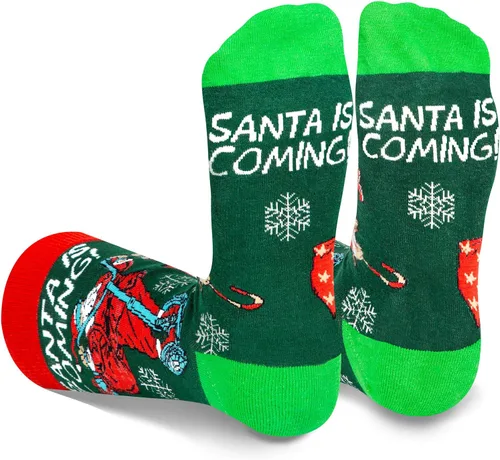 Vista 5 de PanPacSight Calcetines redondos de Navidad para hombre, calcetines divertidos de culto medio