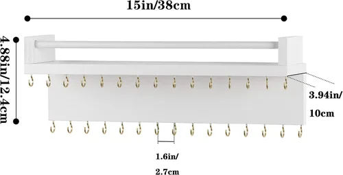 Vista 5 de Zhithink Organizador de joyas colgante para collares, ganchos de joyería con 30 ganchos, organizador de joyas montado en la pared para collares