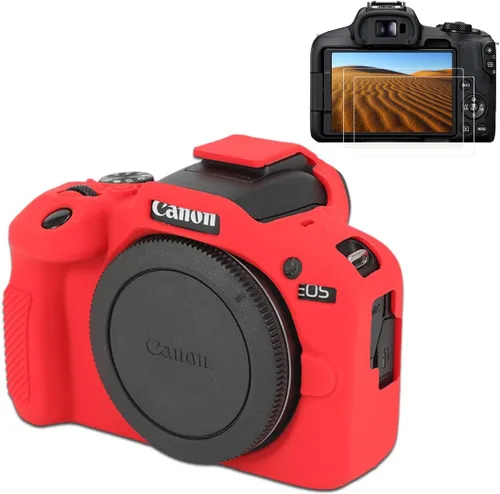 Vista 9 de Pocoukate Funda para cámara Canon EOS R100, funda protectora de silicona suave con protector de pantalla EOS R100 Accesorios para Canon EOS R100