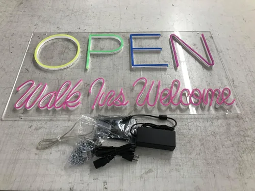 Vista 5 de Open Walk Ins Welcome led Neon Sign #30686 Made in USA