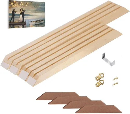 Vista 9 de Marco de lienzo, barras de ensanchamiento de 8 x 8 pulgadas, kits de madera con accesorios para pintura al óleo y arte de pared