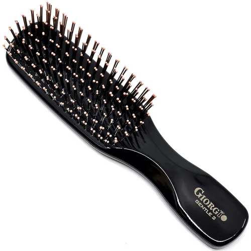 Vista 15 de Giorgio GIO1BLK Cepillo desenredante negro suave al tacto para hombres, mujeres y niños. Cerdas suaves para cuero cabelludo sensible. Mojado y seco
