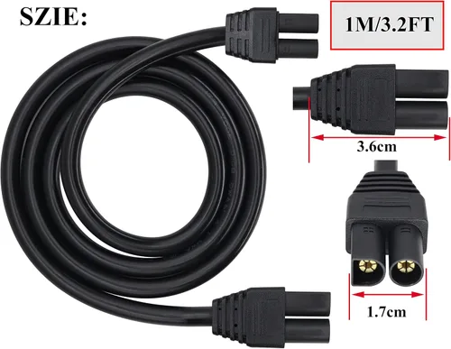 Vista 2 de Cable de extensión EC5 14AWG EC5 macho a EC5 hembra Cable de extensión ADS-018 EC5 macho a EC5 hembra Cable de extensión para batería RC ESC LI-PO