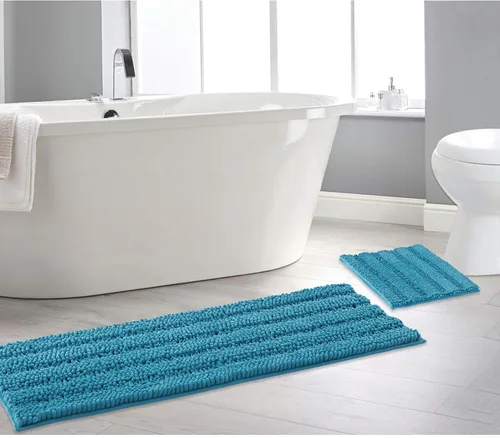 Vista 12 de NICETOWN Tapete negro para baño, antideslizante, suave, absorbente de agua, tapete de bajo perfil para entrada, tapete para vestíbulo, puerta