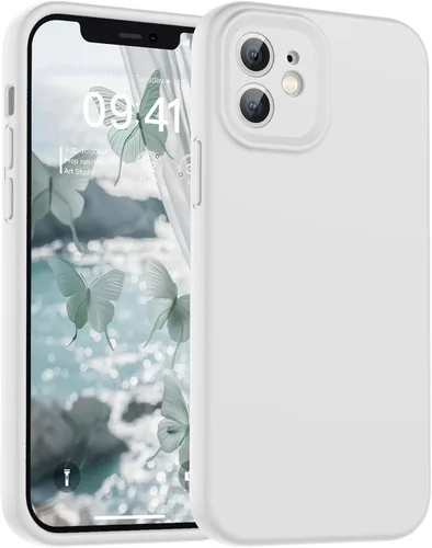 Vista 64 de SUPFINE - Funda diseñada para iPhone 12, silicona líquida premium con [forro de microfibra suave antiarañazos][protección de cámara mejorada], funda