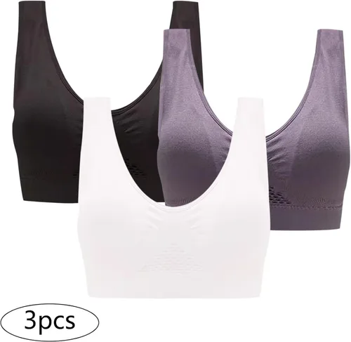 Vista 2 de Sujetador deportivo para mujer, de alto soporte, cobertura completa, sin varillas, talla grande, cómoda, para dormir, gimnasio, ropa deportiva