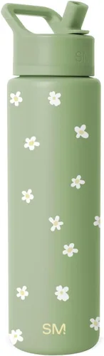 Vista 36 de Simple Modern botella de agua con tapa con pajita, termo de acero inoxidable con aislamiento al vacío, reutilizable, sin BPA, sin fugas