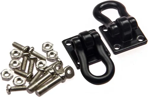 Vista 2 de 2 ganchos de remolque de 1/10 con hebilla, grilletes D para coche a control remoto, camión, escalada (negro)
