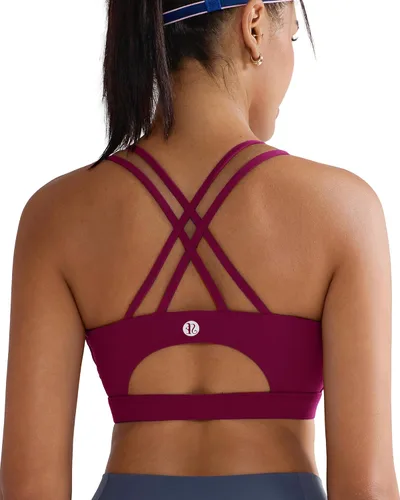 Vista 148 de Brasieres deportivos para mujer, con relleno, tipo camiseta sin mangas, sexis, con espalda cruzada, de alto impacto, largos, ideales para practicar