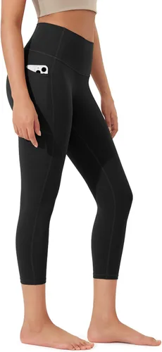 Vista 43 de ODODOS Pantalones capri de yoga suaves como mantequilla para salón con bolsillos para mujeres, leggings capri de cintura alta de 14"/19"/21