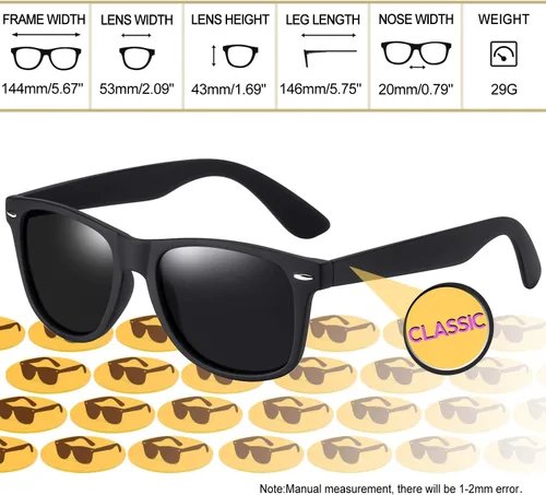 Vista 4 de Joopin Gafas de sol cuadradas polarizadas con protección UV para hombre y mujer