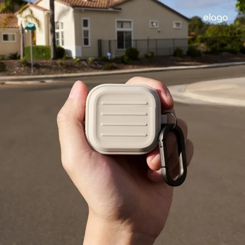 Vista 9 de Elago Armor - Funda para AirPods 4 Mosquetón incluido, soporta carga inalámbrica, resistente a los golpes, protección completa (negro)