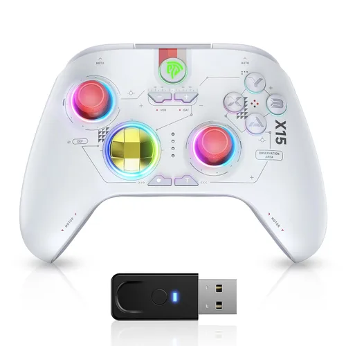 Vista 13 de EasySMX X15 PC Controller - Enhanced Wireless Bluetooth Controller with Hall Joysticks/Hall Triggers/RGB Lighting - No Stick Drift, No Dead Zone
