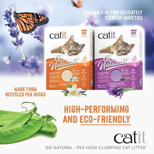Vista 3 de Catit - Go Natural Arena Aglutinante de Cáscara de Guisante para Gatos - Liviana, Sin Polvo, Fácil Limpieza y Recogida, Arena para Gatos Descargable