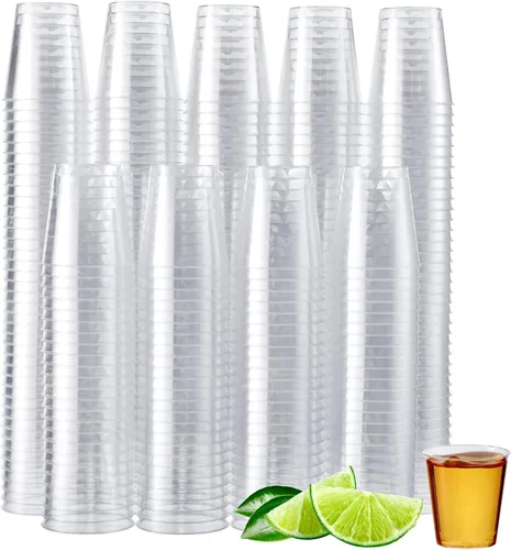 Vista 11 de MATANA 60 vasos de chupito de plástico transparente de 1 onza, resistentes