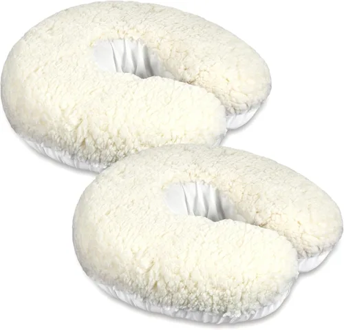 Vista 8 de Mixweer 2 fundas de almohada de forro polar para reposacabezas de mesa de Negro