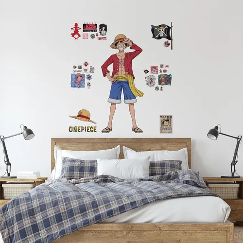Vista 2 de RoomMates RMK5439GM Calcomanía de Pared One Piece Luffy, Rojo