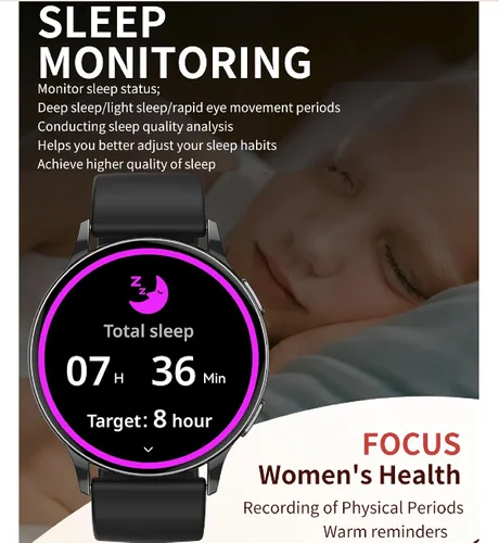 Vista 8 de Reloj inteligente para mujer, pantalla AMOLED Ultra-HD de 1.32 pulgadas, (responder/hacer llamadas) con asistente de voz NFC/AI, compatible