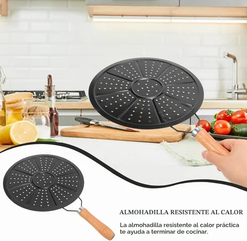 Vista 2 de Yardwe Paquete de 2 almohadillas aislantes resistentes al calor de 14.56 x 8.66 pulgadas, mango de madera, protección térmica para encimeras